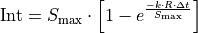 \text{Int} = S_{\max} \cdot \left[1 - e^{\frac{-k \cdot R \cdot \Delta t}{S_{\max}}}\right]