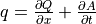 q = \frac{\partial Q}{\partial x} + \frac{\partial A}{\partial t}